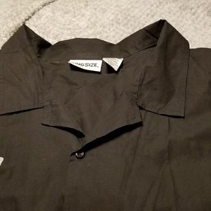 Bowling button up black shirt